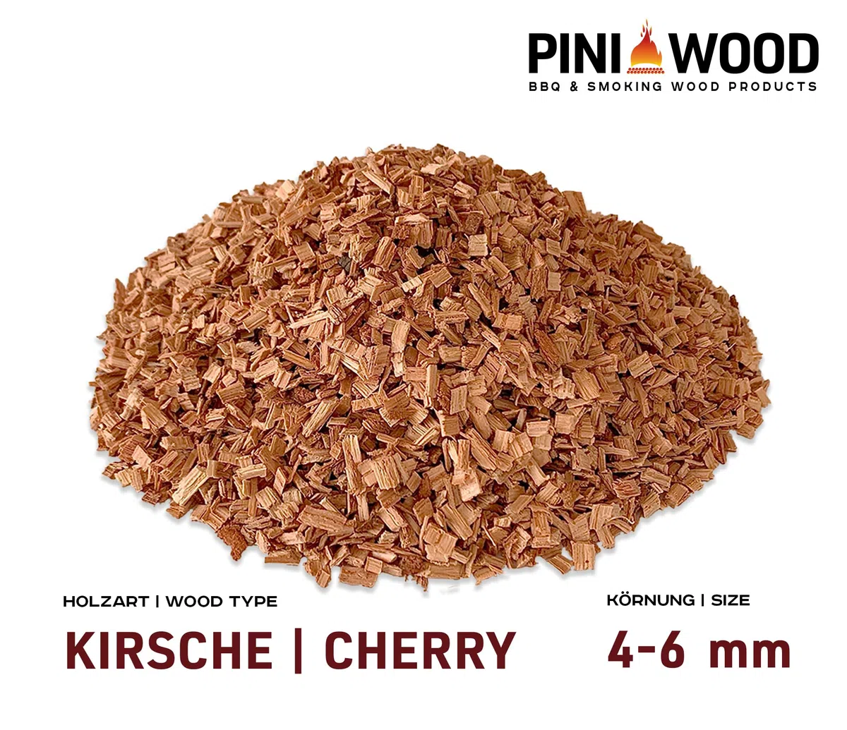 PINI Trucioli per affumicatura ciliegia, 15 kg, 4 – 6 mm
