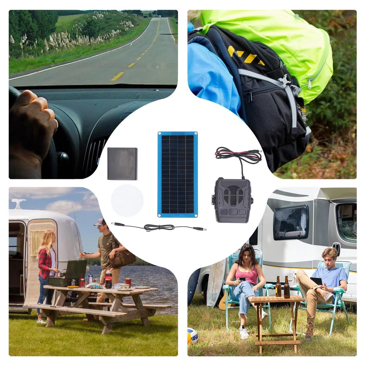 Kit riscaldatore per serra a pannello solare,Riscaldatore a pannello solare - Caricabatterie per pannello solare per auto da 30 W con riscaldatore,Antiappannante per parabrezza, kit di energia solare