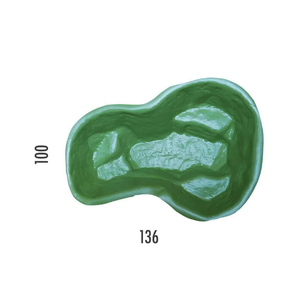 Giordanoshop Laghetto Artificiale da Giardino 136x100x34 cm in Polietilene 220 Litri Verde