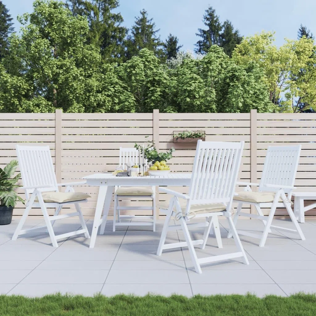 vidaXL Cuscini per Sedia 4 pz Bianco Crema 50x50x7cm in Tessuto Oxford