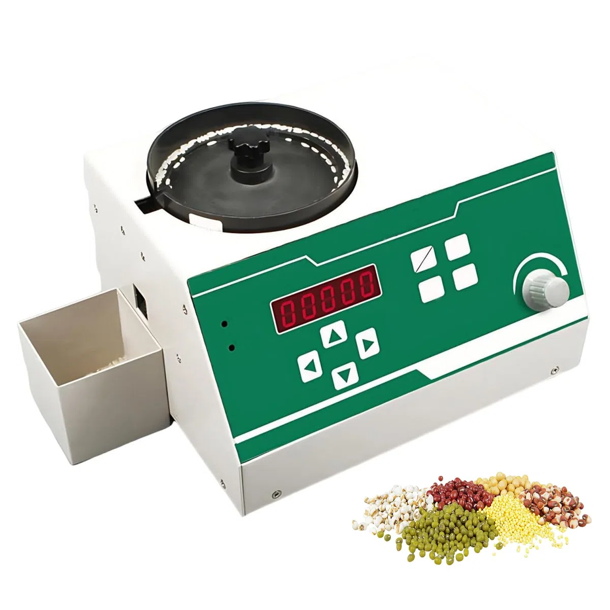 Contatore Automatico di Semi, Contatore Elettrico di Particelle di Grano | Display LED, Velocità Regolabili, Arresto Preimpostato, Conta 1-99999 Semi per Riso, Grano, Mais, Soia e Agricoltura(white)