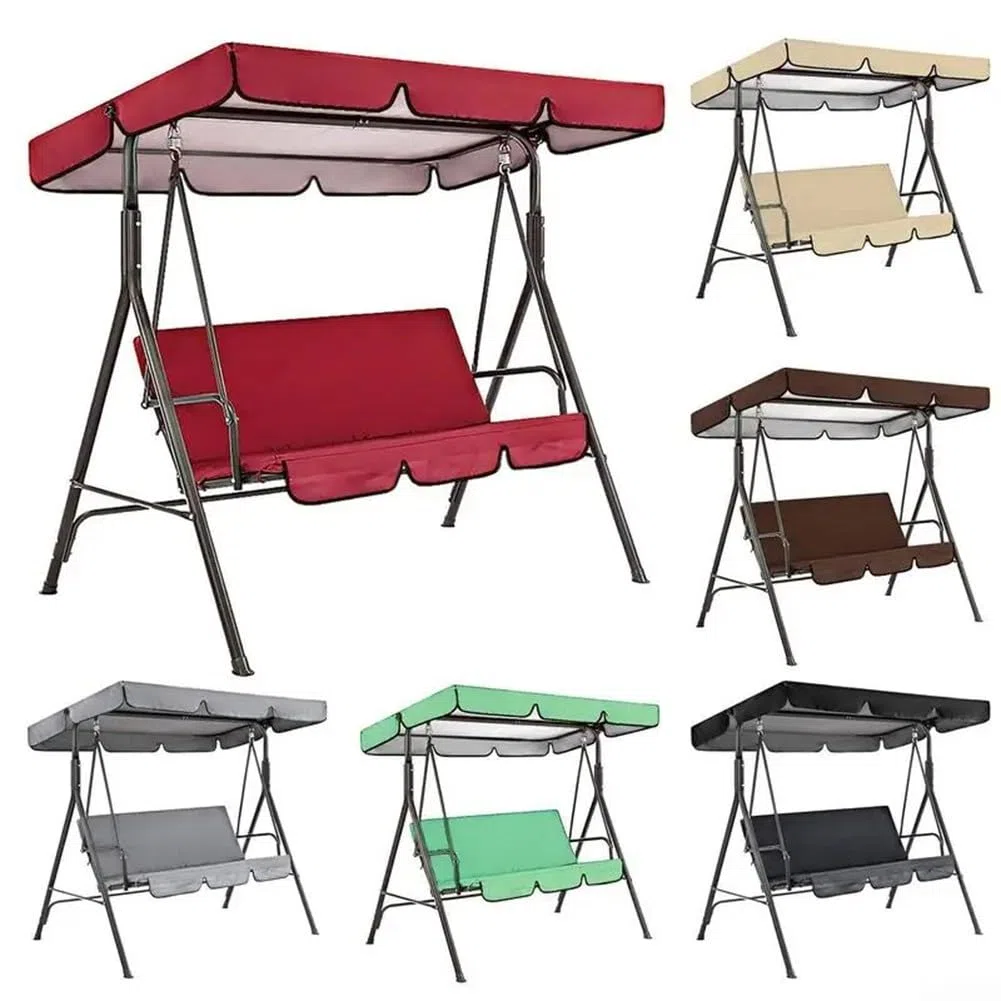 Set di Ricambio per Dondolo da Giardino Tessuto Oxford 210D 3 Posti Impermeabili, Resistenti al Aole per Protezione dei Mobili da Esterno (grigio, 164 x 114 x 15 cm)