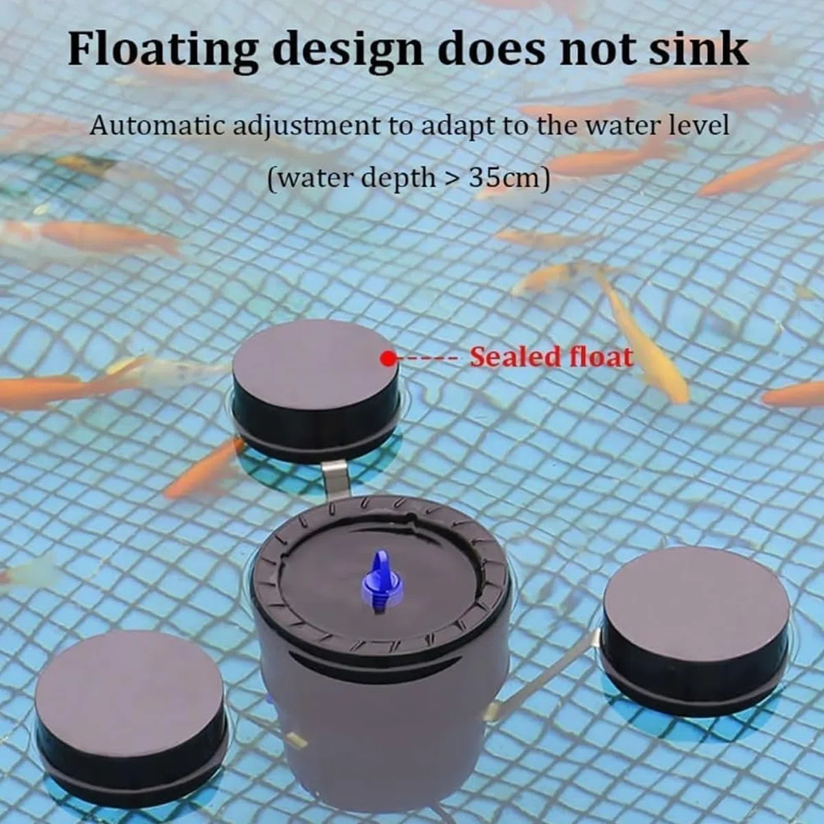 Skimmer per laghetti, collettore di foglie galleggianti e strumento di pulizia dei rifiuti, schiumatoio a ventosa con diverse modalità di fontana per una manutenzione efficiente del laghetto in