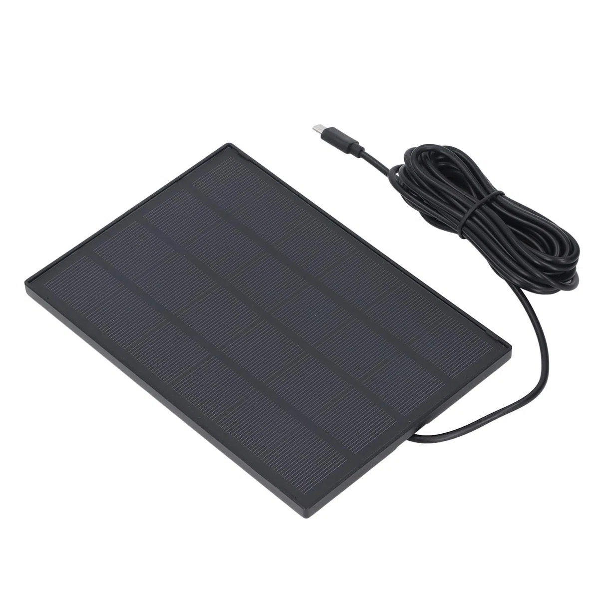 Pannello solare 5W 5V per telecamera di sicurezza IP66 Caricabatterie wireless esterno impermeabile con staffa regolabile Interfaccia USB tipo C Cavo da 3 metri