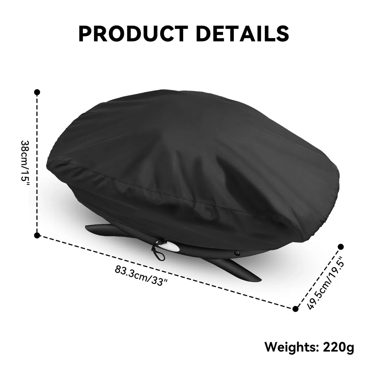 onlyfire BBQ griglia a Gas di Copertura per Barbecue per Weber Baby Q, Q200 Q220 e Q2000 Gas Griglie, Nero