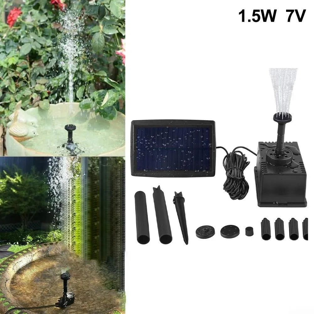 Filtro solare dello stagno di 1.5W 7V per lo stagno del giardino per il mini stagno per vari ambienti esterni, pompa ad energia solare dello stagno dell'acqua 180L/H