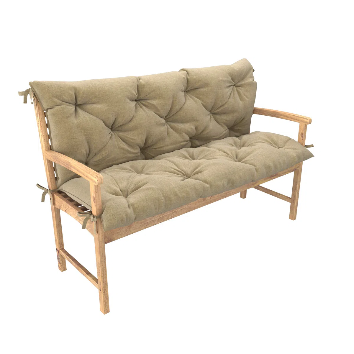 chilly pilley Cuscino Trapuntato Per La Panca Per Lo Dondolo In Due Parti Cuscino Per Mobilli Da Giardino Con Schienale Con Lacci Ampia Scelta Delle Dimensioni E Di Colori (140x50x50, Cappuccino)