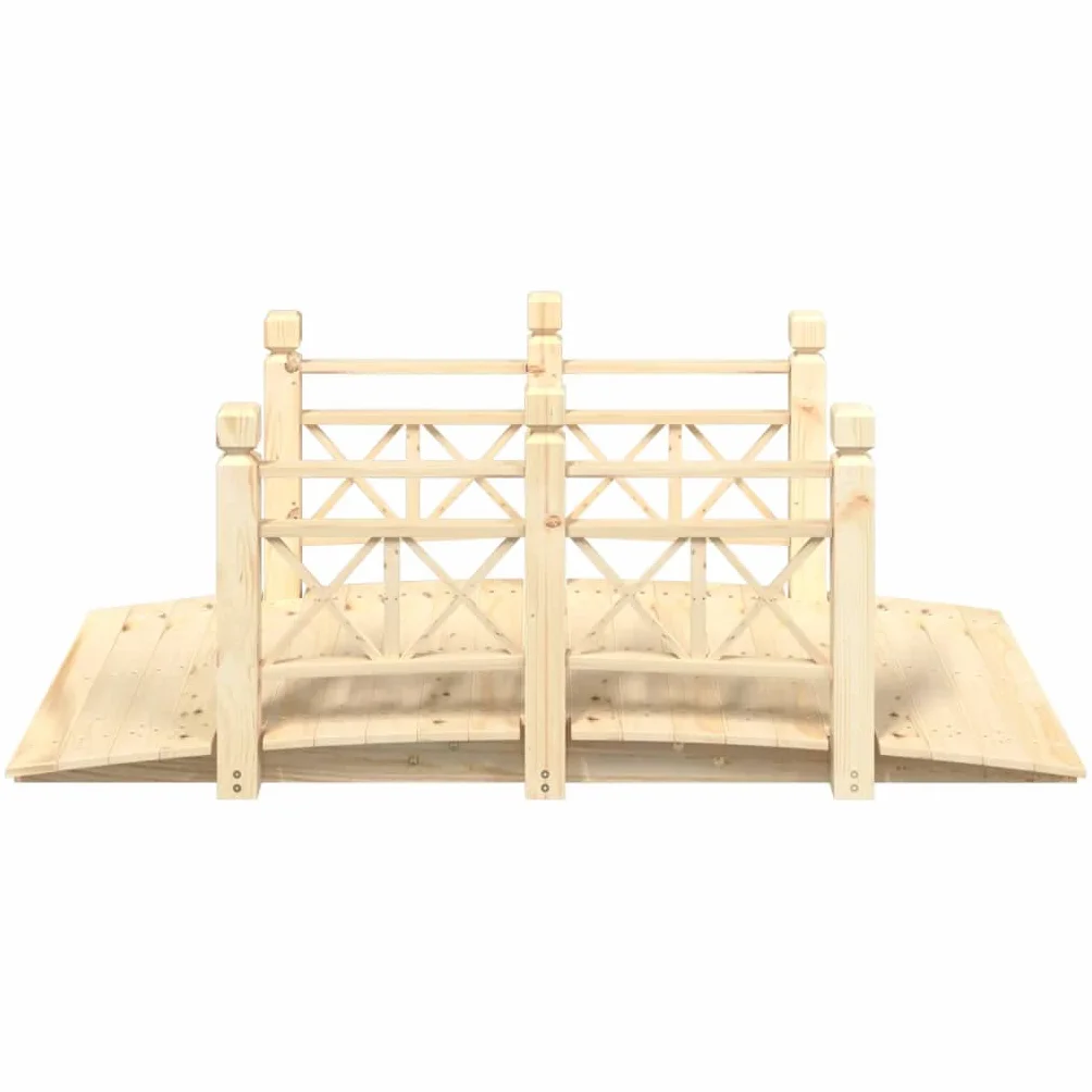 Generico Ponte Giardino Ringhiere 150x67x56cm Legno Massello Abete Rosso,Prato e Giardino,Vita all'aperto,Strutture da Esterno,Ponti da giardino-363359