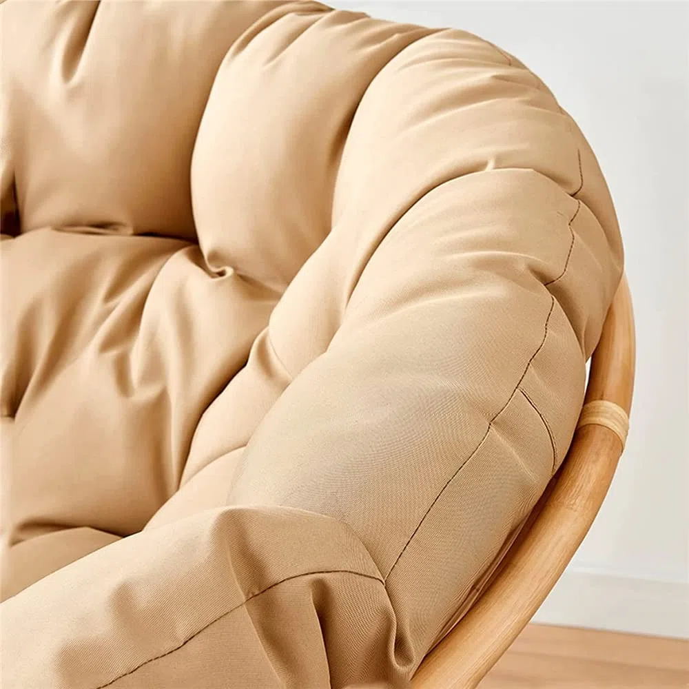 Morbuy Cuscino per Sedie sospese, Cuscino Poltrona Papasan Rotondo Spessa Comoda Seduta Traspirante Cuscino per Interno ed Esterno Giardino (80x80CM,verde chiaro)