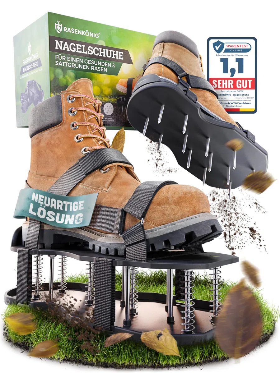 Scarpe per unghie Pro | scarpe da prato + scarpe da massetto | scarificatore e aeratore per la ventilazione del prato | Scarpe da prato premium per ventilare e sciogliere il prato,