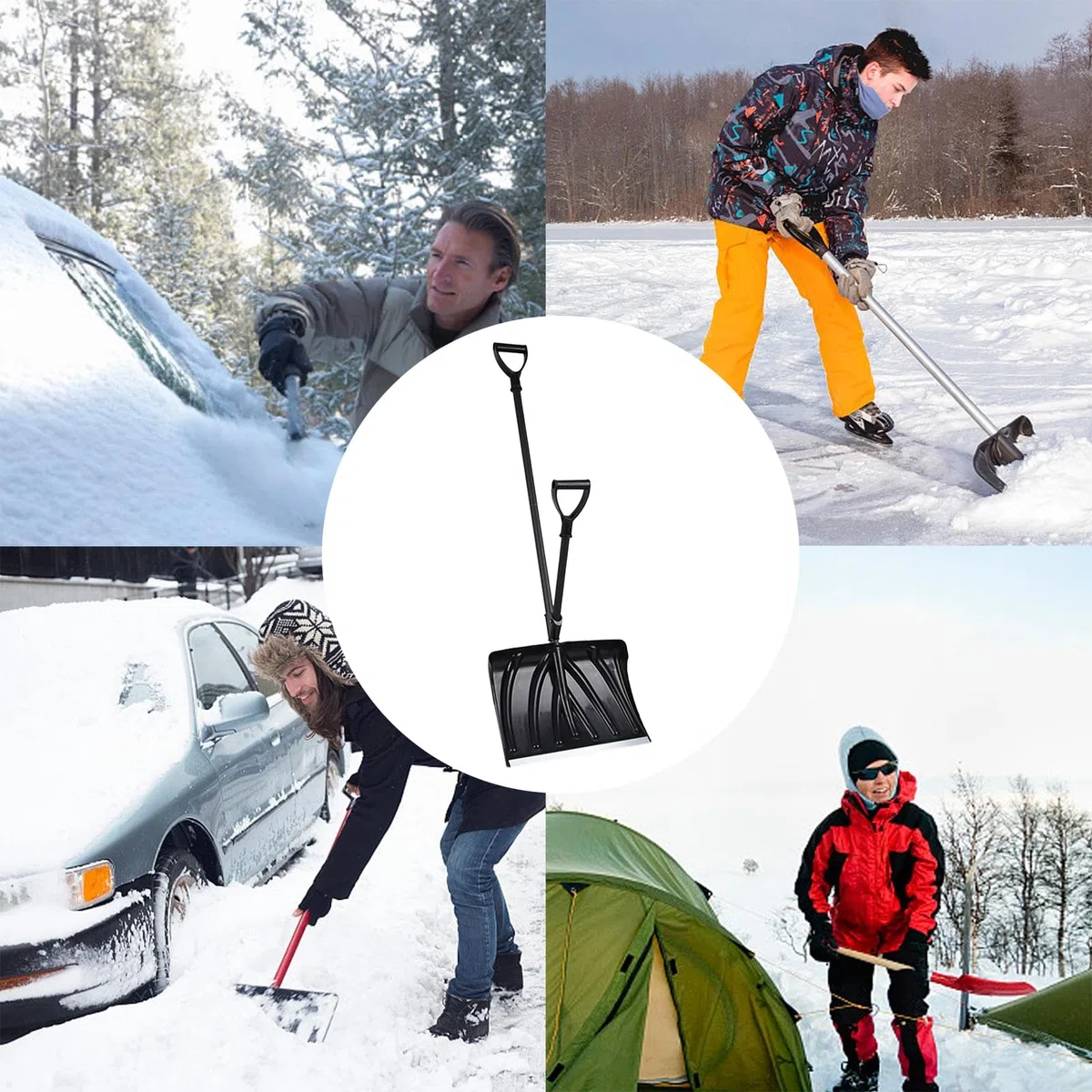 Pala Da Neve Resistente Raschietto Ampio Con Manico Antiscivolo | Pala Ergonomica Per Rimozione Neve Per Viale Sentiero Campeggio Casa Garage Cortile Giardino Inverno Fango