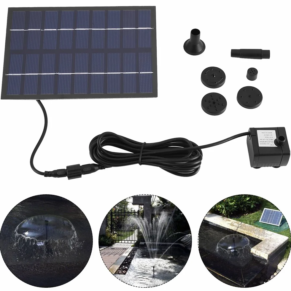Pompa dell'Acqua a Energia Solare per Laghetto dei Pesci, Voliera, Decorazione da Giardino, Fontana, Piscina