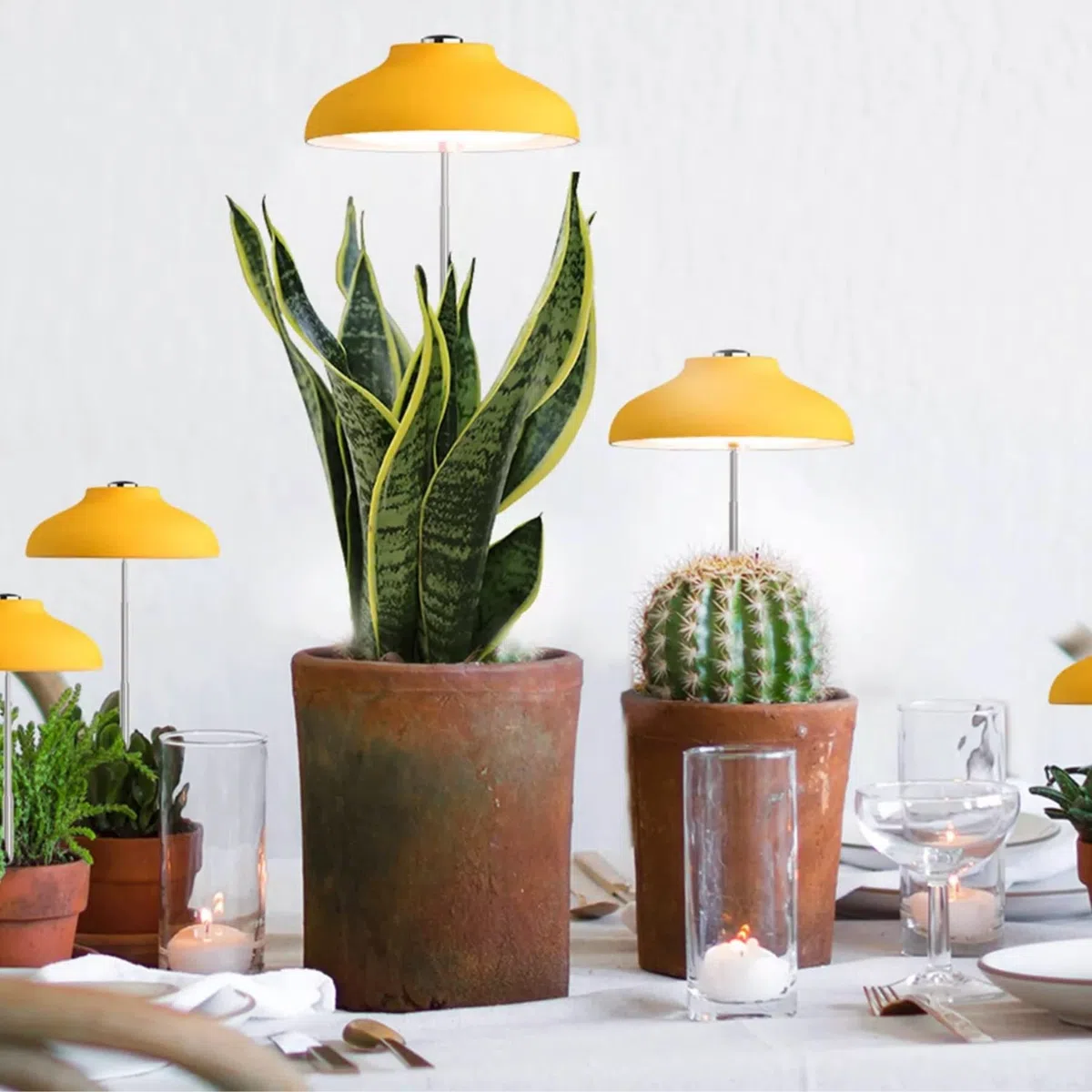 Egle lampada per piante - luce led crescita piante da interno - lampada led spettro completo con altezza regolabile e timer automatico (5W, 3500K, 240 Lumen, USB, 1.5A/5V) eco-friendly (Yellow)