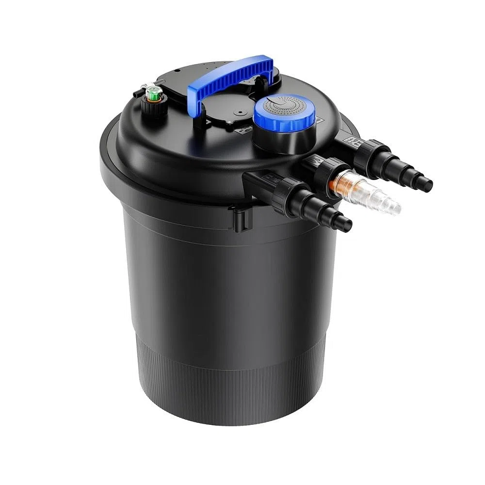 Aquariumline CPF-250 Filtro Pressurizzato per Laghetti con Lampada UV-C – Sistema di Filtrazione Esterna per Acqua Cristallina, Ideale per Laghetti da Giardino e Carpe Koi