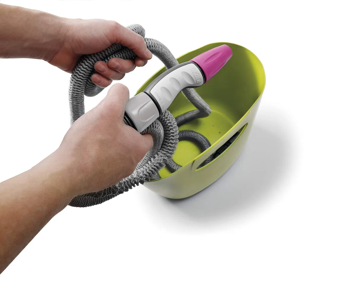 GF Garden, Aquapop 15, Tubo Estensibile da Giardino 15 Metri, in Kit pronto all’uso, con pratica Borsa di Plastica Contenitore, Verde Lime, per l’Irrigazione di Giardini, Balconi, Terrazzi e Verande