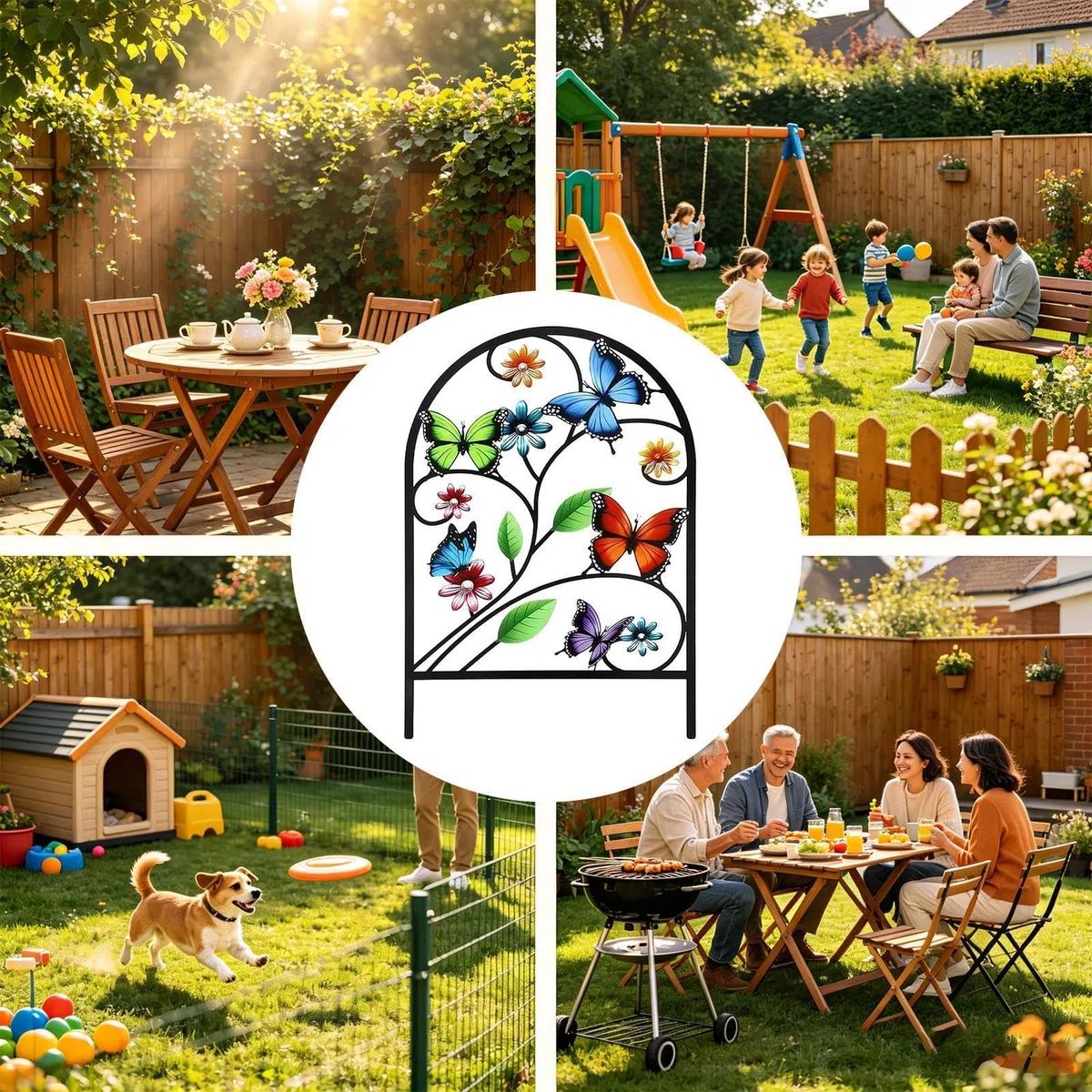 Pannelli di recinzione da giardino Recinzione Animale In Metallo Ad Per | 6 Pezzi Recinzione Bordatura Per Cortile E Aiuola Per giardino cortile
