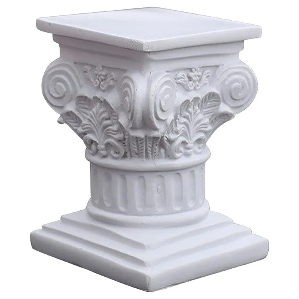 pistro Colonna greca romana in resina, scultura decorativa leggera per casa e giardino, base per statua, portacandele, supporto per piante (quadrato S)