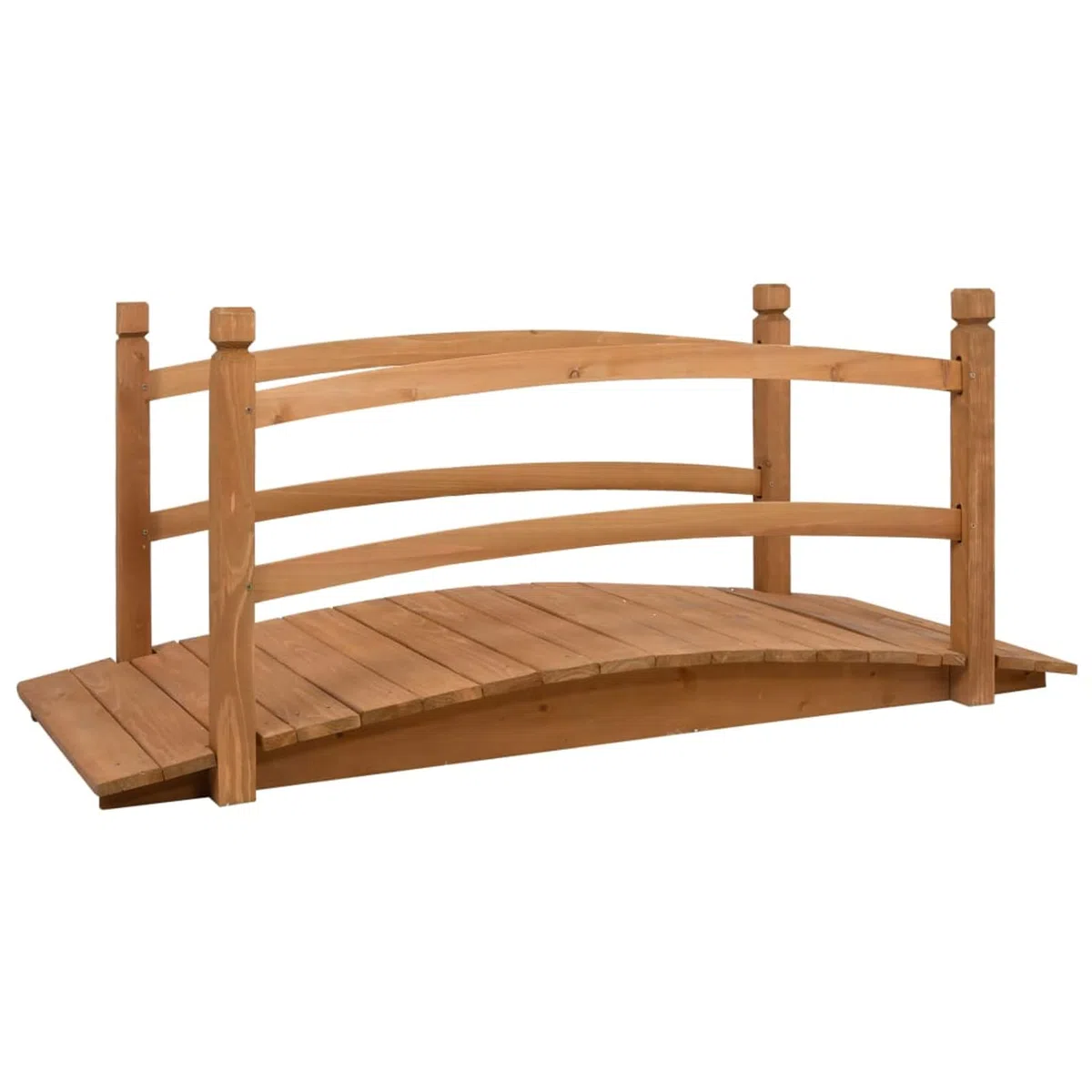 Ponte da Giardino 140x60x60 cm in Legno massello di Abete per Esterni, Ponte Decorativo per Prato e laghetto, Ponte Decorativo per Giardino in Legno per Esterni, Ponte Decorativo per Prato e