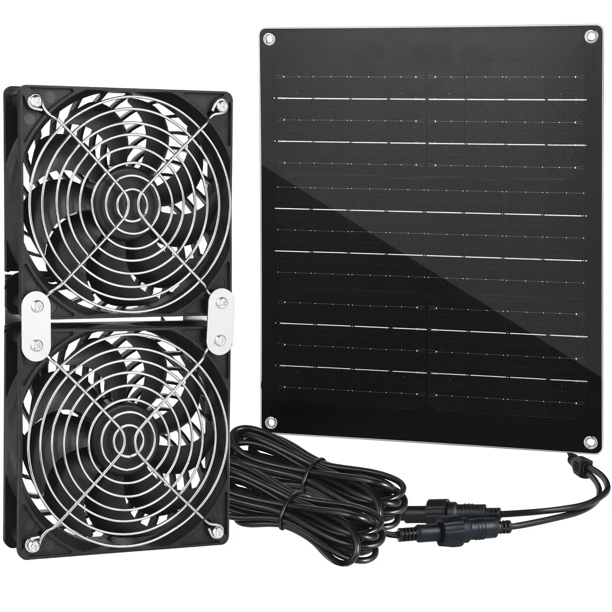 Ventilatore a energia solare, 30 W, kit di ventola a pannello solare, IPX7, impermeabile, montaggio di aspirazione di scarico per serre esterne, capannoni, pollai