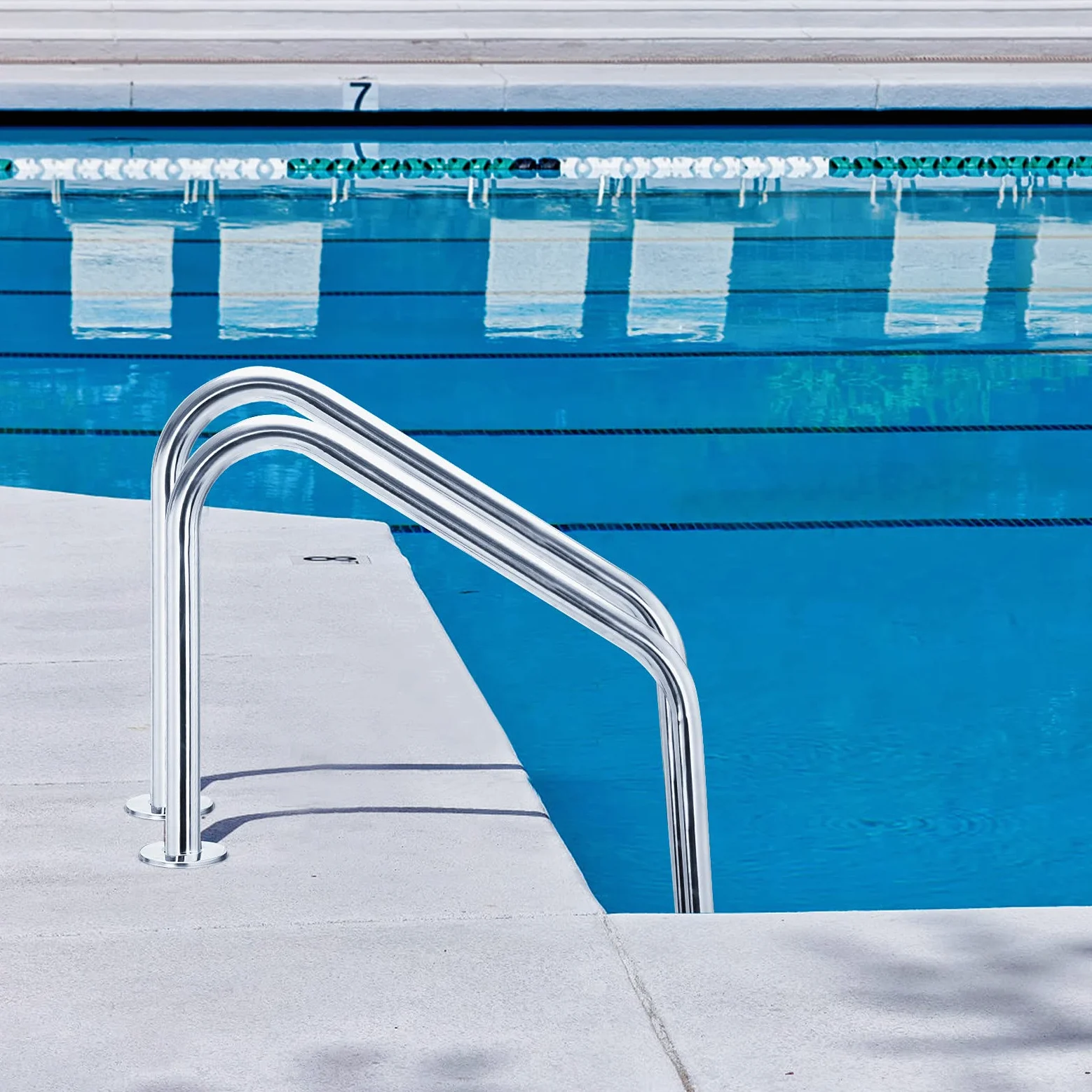 GIANTEX Scala per Piscina 3 Gradini, Scaletta Piscina in Acciaio Inox, Gradini Antiscivolo e Braccioli con Protezione, Portata di 150 kg, 53x63x147 cm, Argento
