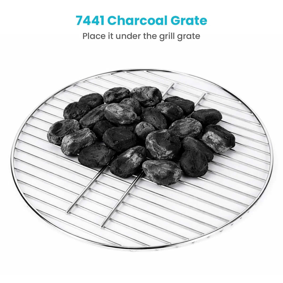 Griglia per carbone, diametro 43 cm (senza griglia), ricambio per barbecue a carbonella Weber da 57 cm, One Touch, Performer, Bar-B-Kkettle, Master-Touch, compatibile con Weber 7441