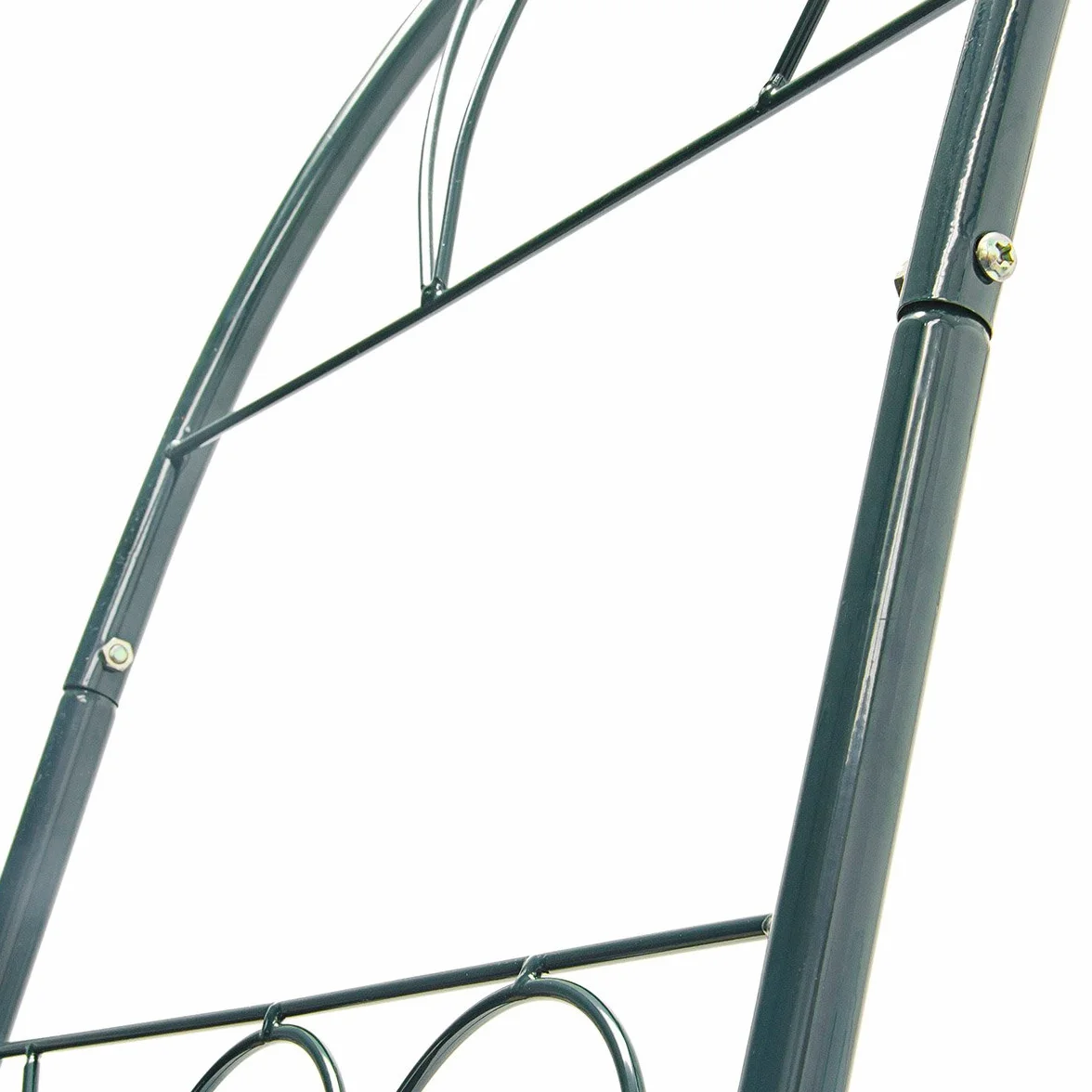 Relaxdays Arco per Rose Rampicanti, HLP 233x153x39 cm, Decorazione Giardino, Sostegno per Piante in Metallo, Verde Scuro