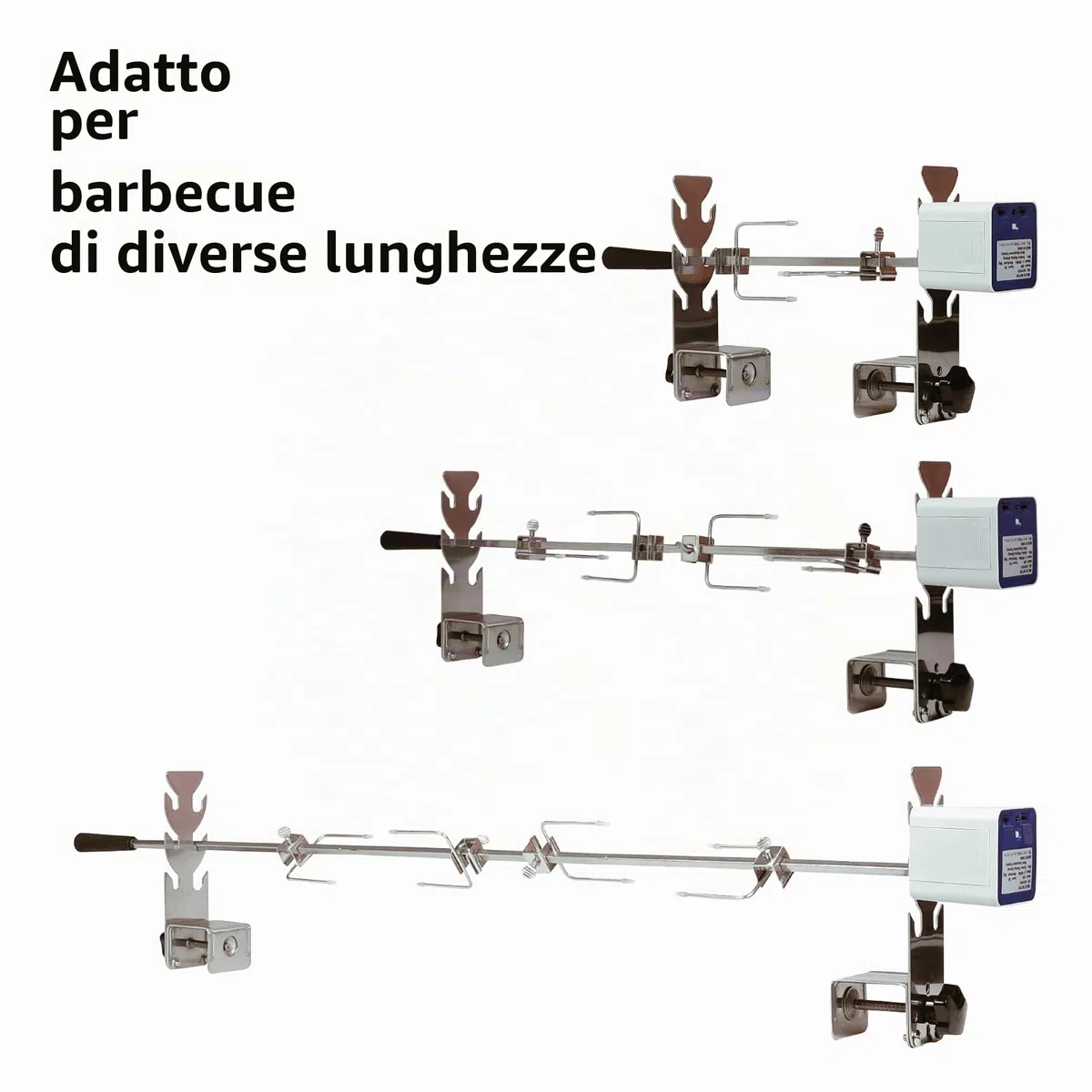 Kit girarrosto Sostituzione Universale 5078a Installazione Rapida Portatile Spiedo Grill Campeggio All'aperto Barbecue Tre Altezze Lunghezza Regolabile Strumento di Cottura Accessori per Girarrosto
