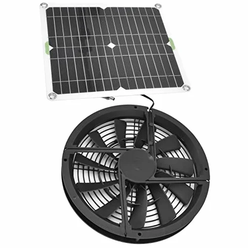 Kit Ventola per Pannello Solare da 100 W 10 Pollici Ventilatore per Ventilazione Solare Impermeabile per Capannone a Serra per Pollaio