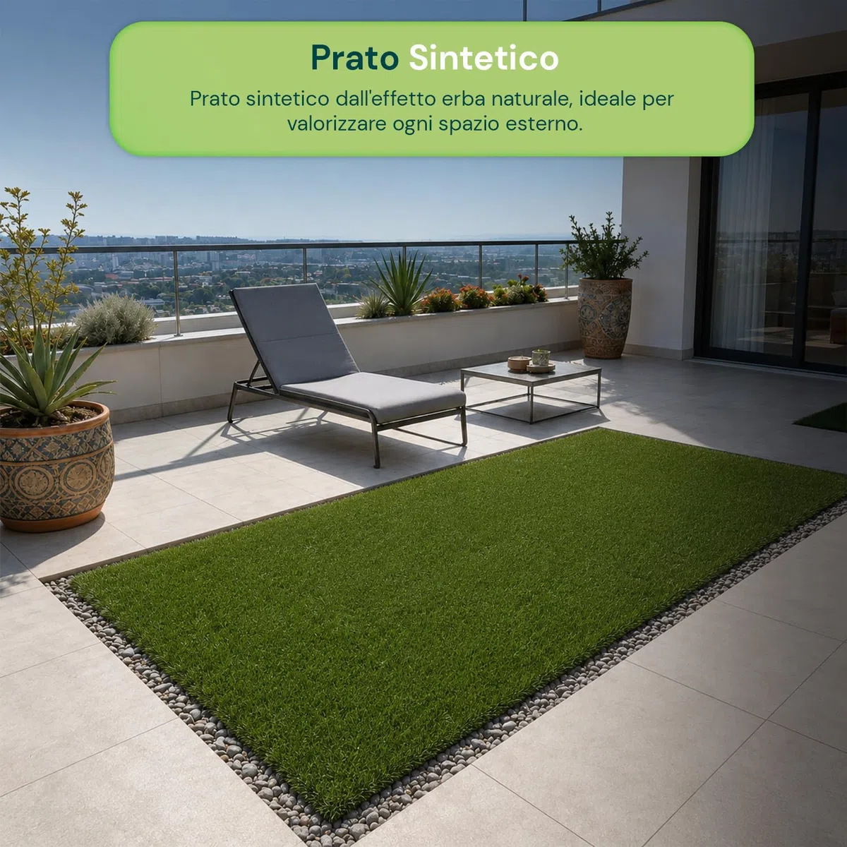 Prato Sintetico 1x3 m Effetto Erba Naturale - Tappeto Erba Artificiale Drenante per Giardino, Balcone e Terrazzo, Manto Erboso Calpestabile Resistente UV, Alta Densità e Morbido (1x3m)