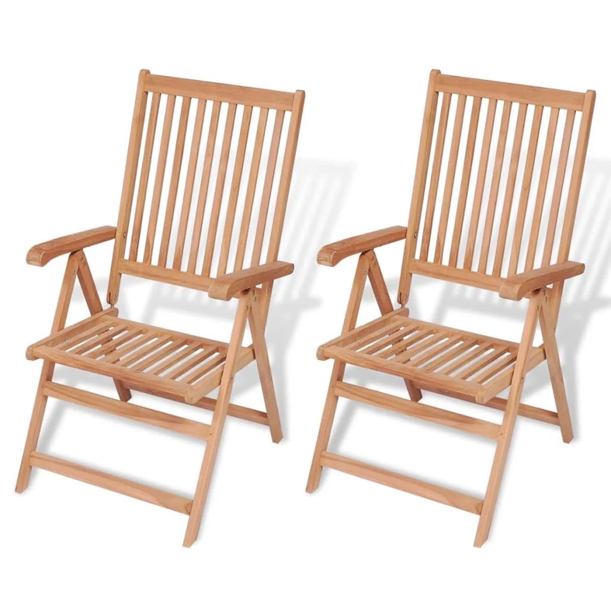 Homgoday Sedie Reclinabili da Giardino 2 pz in Legno Massello di Teak, Sedie da Esterno, Sedie da Pranzo per Giardino, Arredo Seggiole Giardino Arredi da Esterni Patio Terrazzo Arredamento