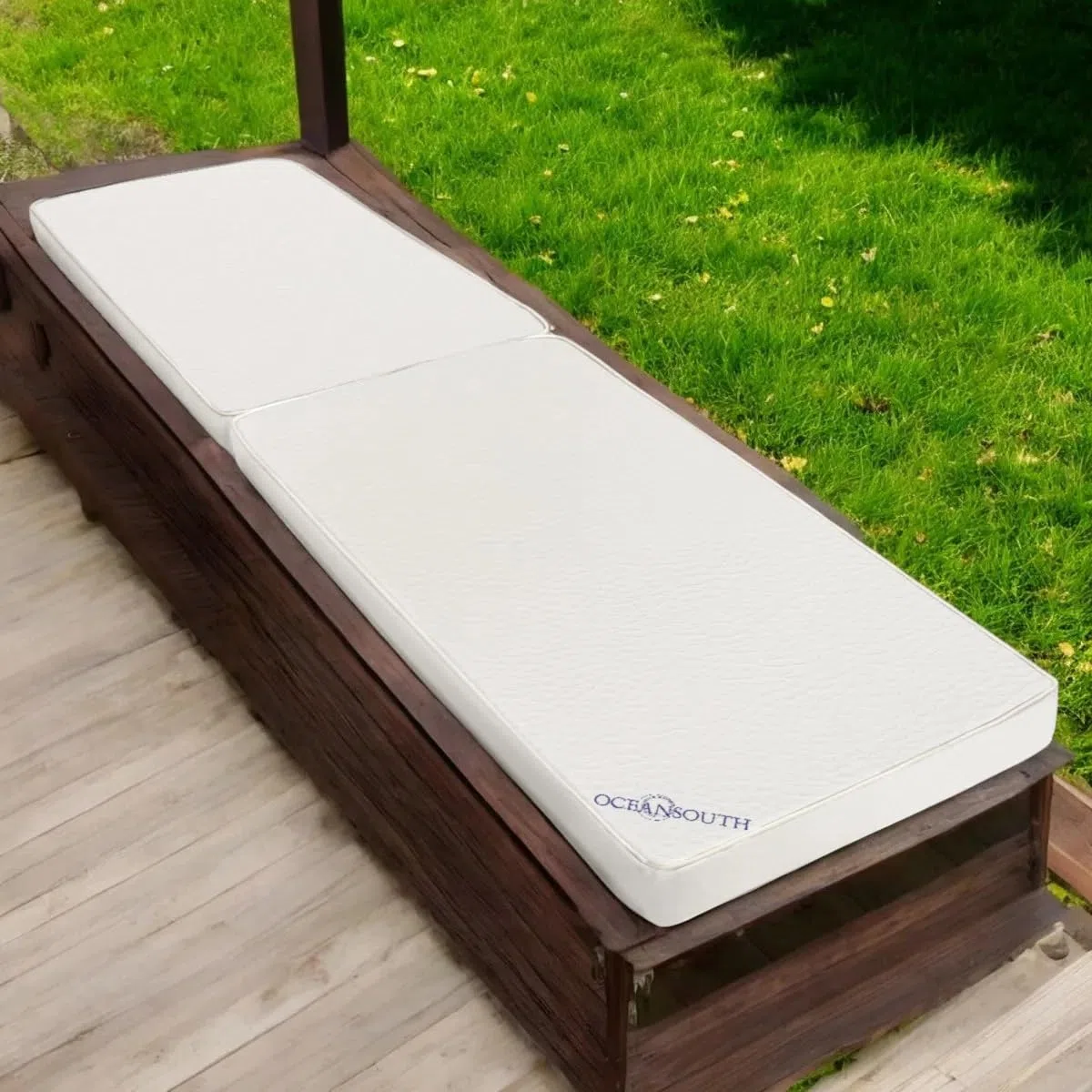 Oceansouth Cuscino per panca da barca in tessuto di poliestere (bianco, 370 mm x 1300 mm)