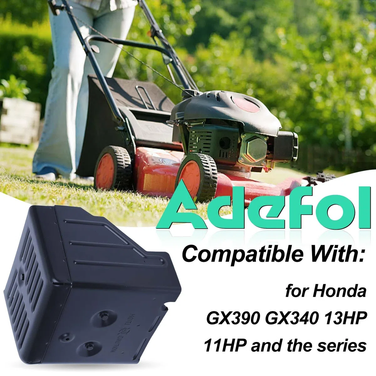 Marmitta Scarico per Honda GX390 GX340 13HP 11HP Motore, ADEFOL Scarico con Tubo + Guarnizione Ricambi per Motori a 4 Tempi Valvole di Scarico Accessori Marmitta Silenziatore