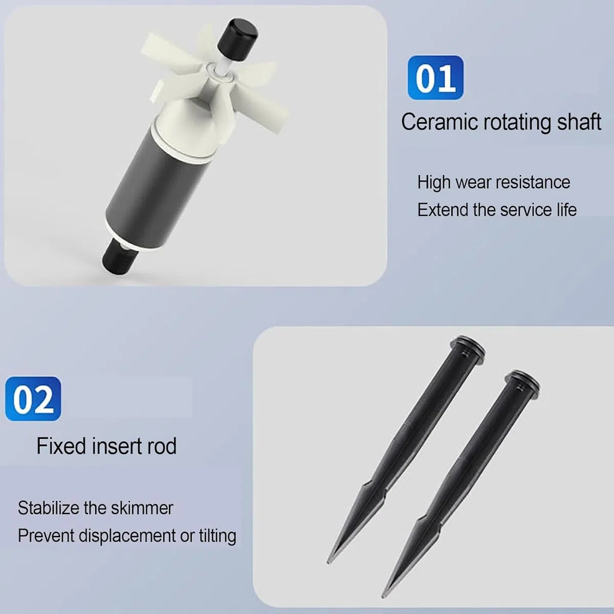 Skimmer per laghetti, collettore di foglie galleggianti e strumento di pulizia dei rifiuti, schiumatoio a ventosa con diverse modalità di fontana per una manutenzione efficiente del laghetto in