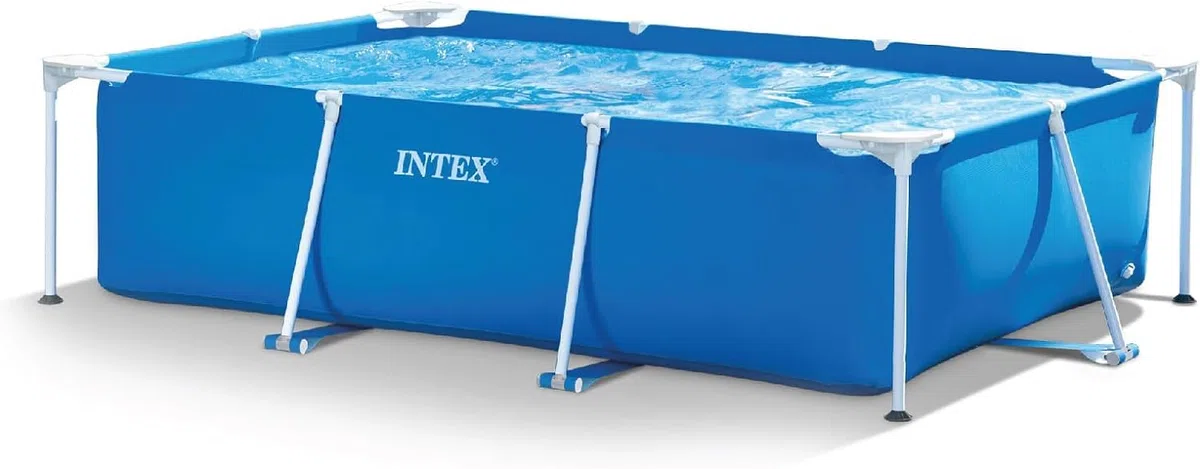 Intex 28272NP - Piscina Fuori Terra Rectangular Frame Rettangolare, 3834 L, Acciaio e PVC, Blu, 300x200x75 cm & Couvertures de piscine Intex Rectangulaire (300 x 200 cm)