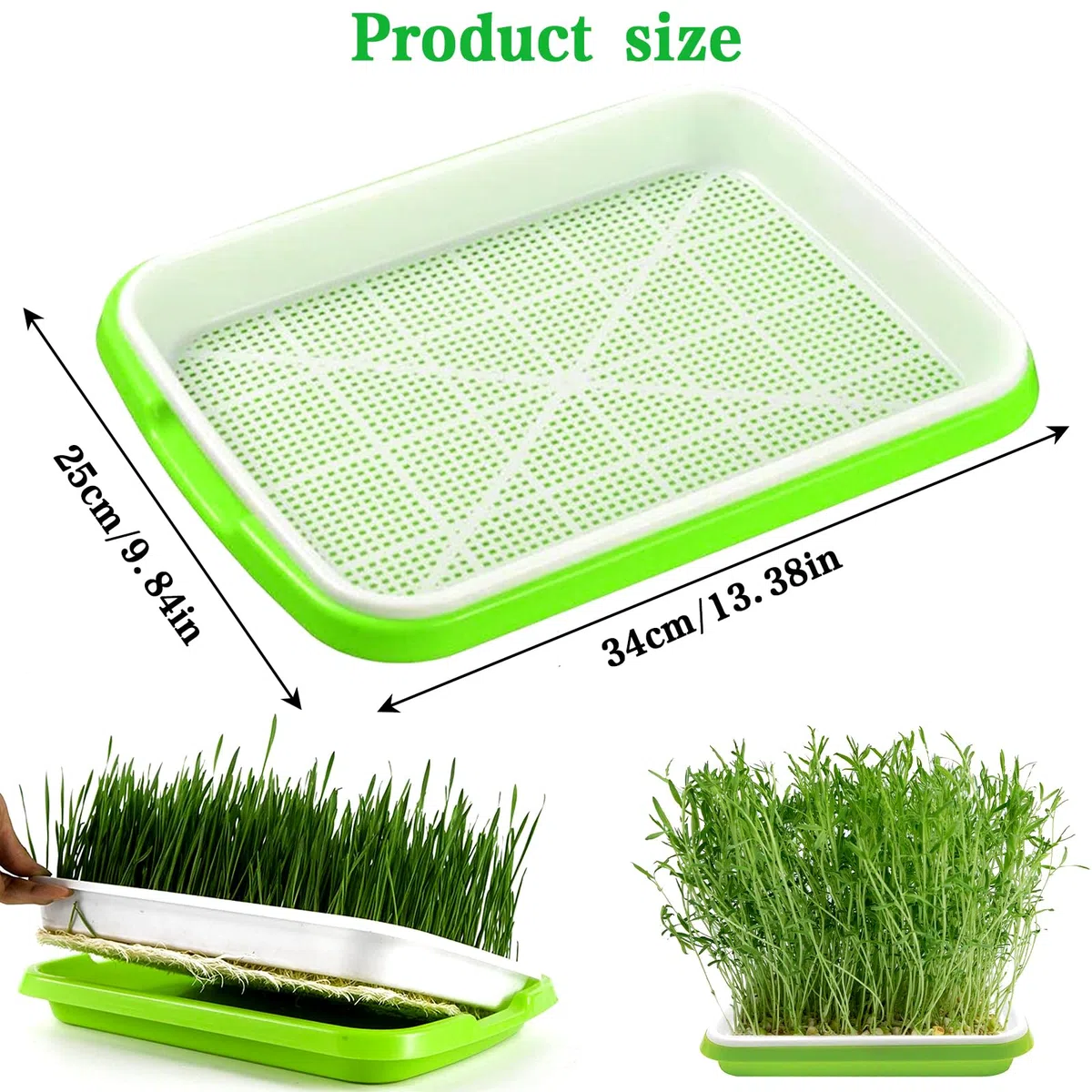 5 Pezzi Vassoi per la Germinazione Dei Semi Germogliatore Per Semi Vassoi per Semi 34X25cm Vassoio di Germinazione di Grande Capacità Propagatore Idroponico Sano Senza BPA