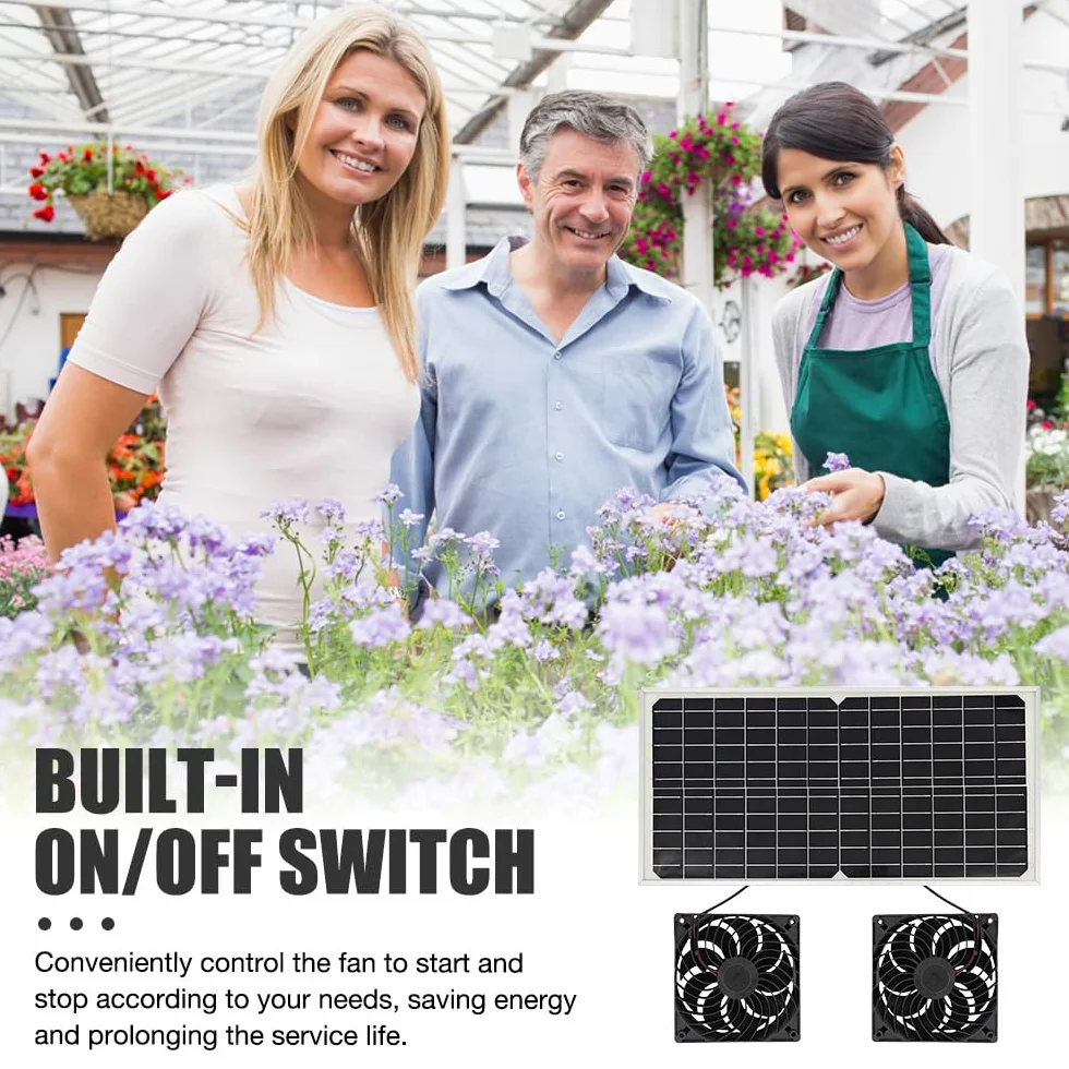 ADDLIVE Pannello Solare 16V 16W con Doppio Ventilatore da Esterno - Portatile