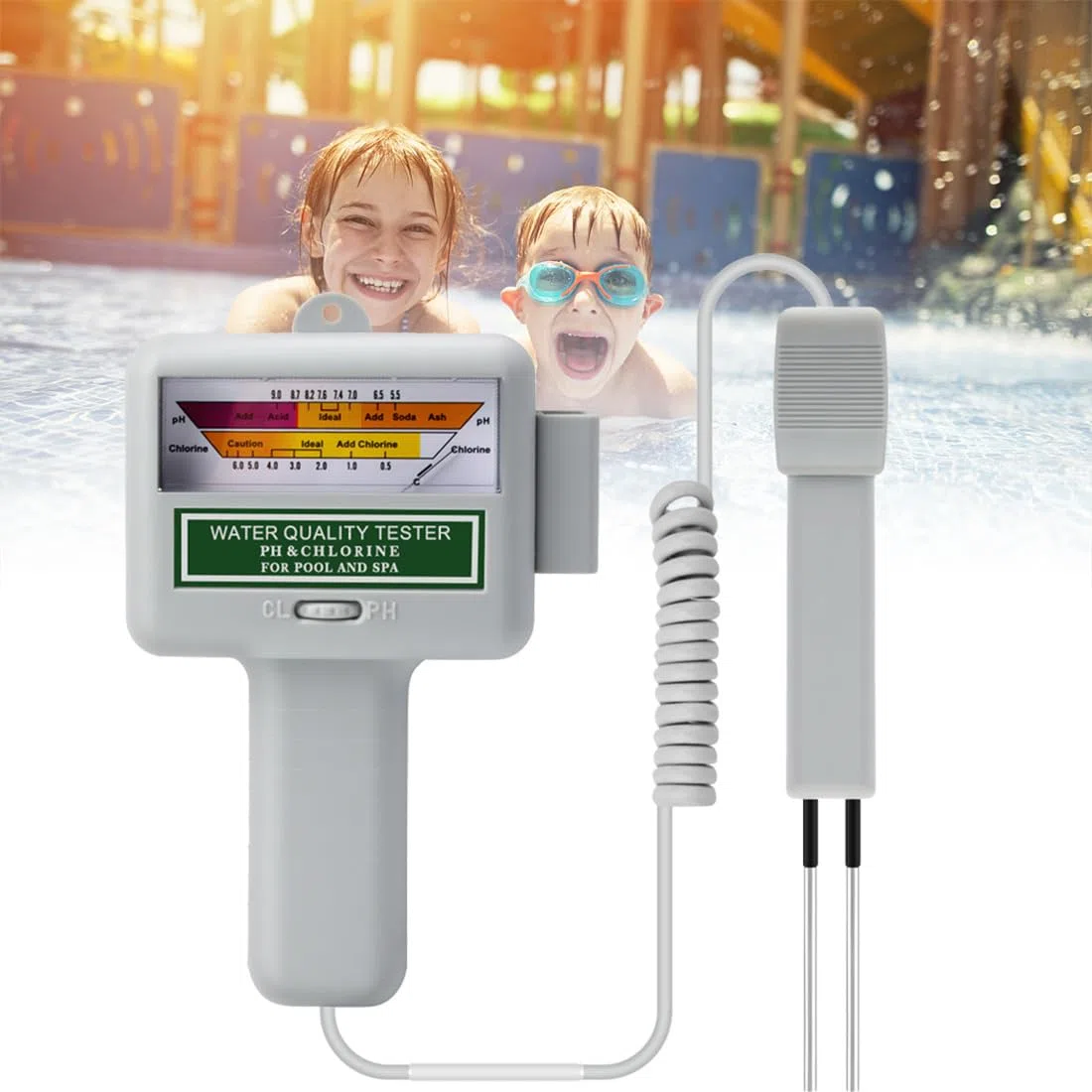 Tester di qualità dell'acqua per acquacoltura, rilevatore piscina 0,5 ~ 6,0 ppm CL2 laboratorio con strumento Ph, kit di test Ph Meter Dp per piscina, spa acquario