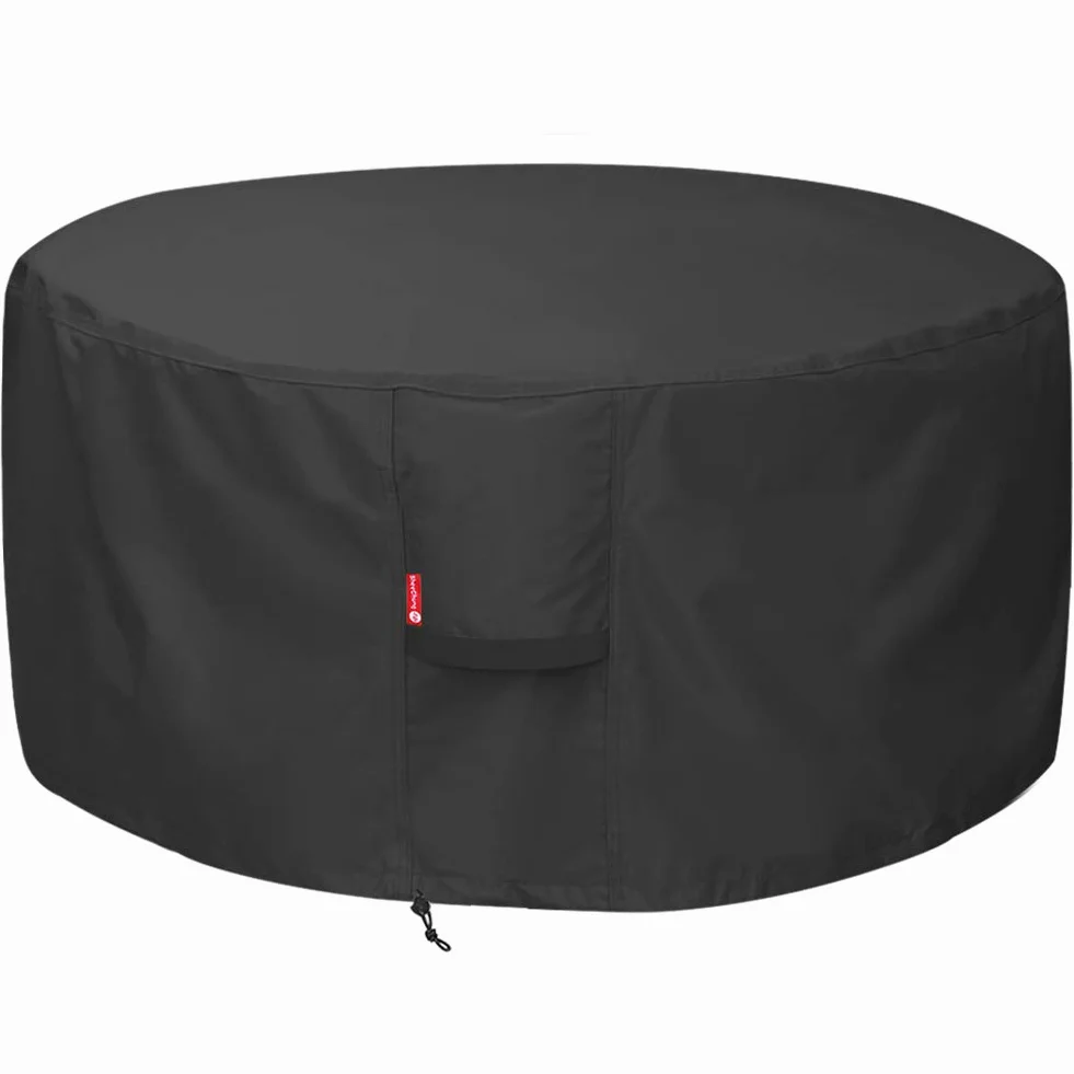 SheeChung Copertura per braciere per falò Solo Stove | Ranger Surround – Impermeabile 600D Heavy Duty rotonda Patio Patio Tavolo Bowl Cover Shelter Nero (rotonda – 114 "D x 24 H) Adatto per braciere