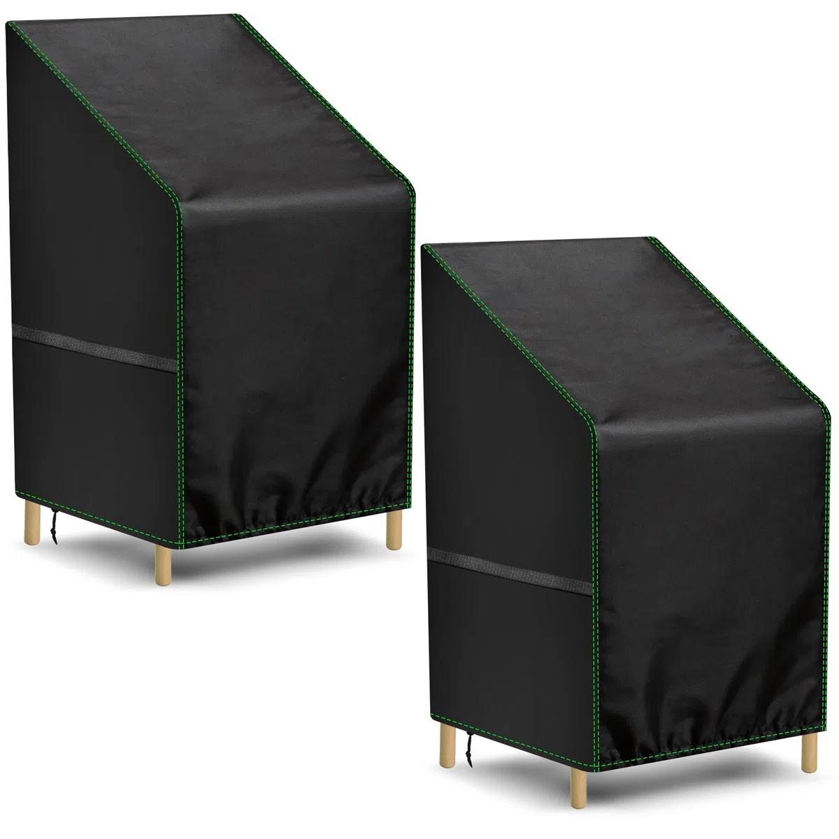 Zocipro Set da 2 Coperture Protettive per Sedie da Giardino per Esterno, 64 x 64 x 70/120 cm, Tessuto Oxford 210D Impermeabile e Resistente, Anti-UV, per Sedie Impilabili da Terrazza