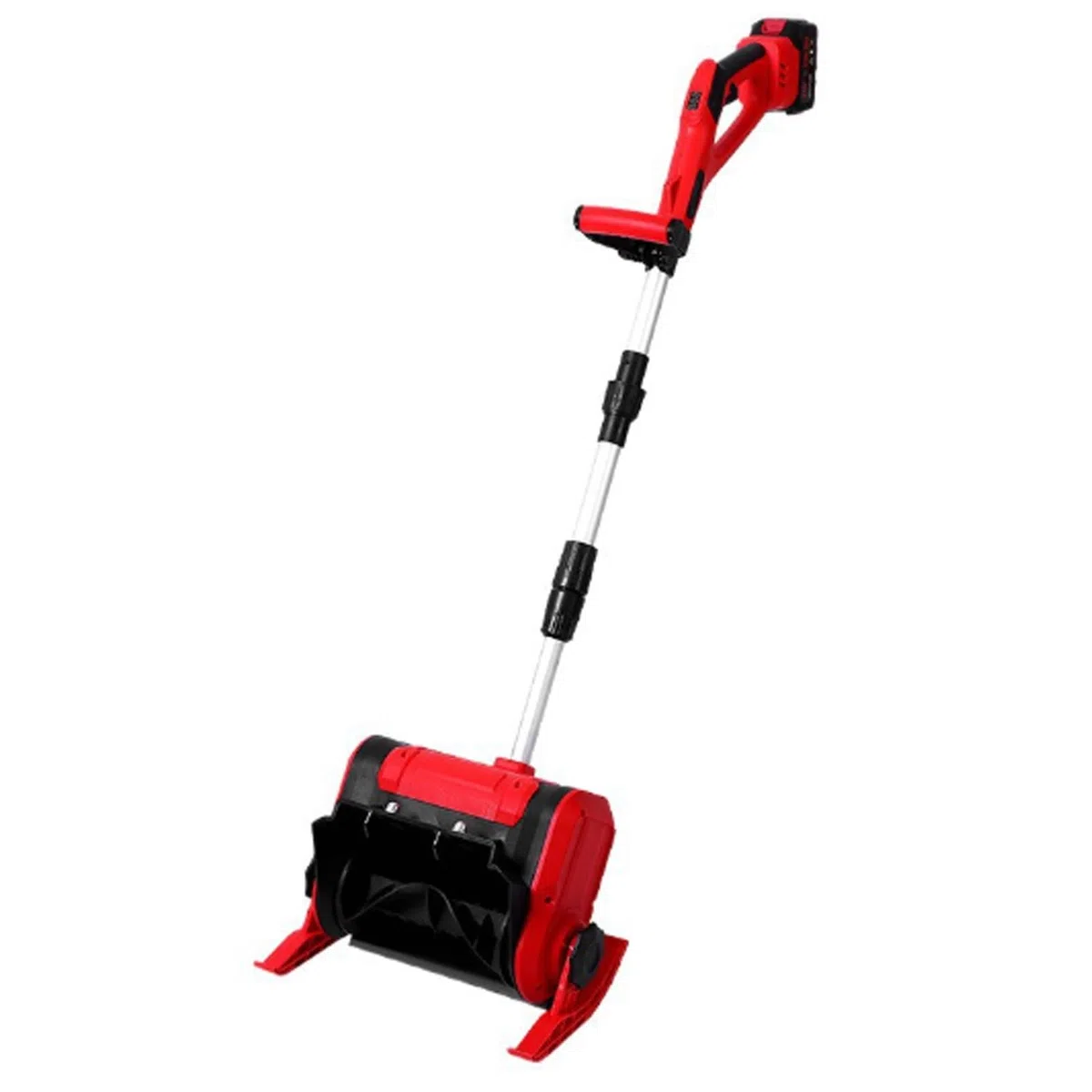 Spazzaneve elettrico senza fili, pala da neve pieghevole portatile con larghezza di 30 cm, distanza di lancio di 6 m, lunghezza regolabile, ricaricabile per una facile rimozione della neve