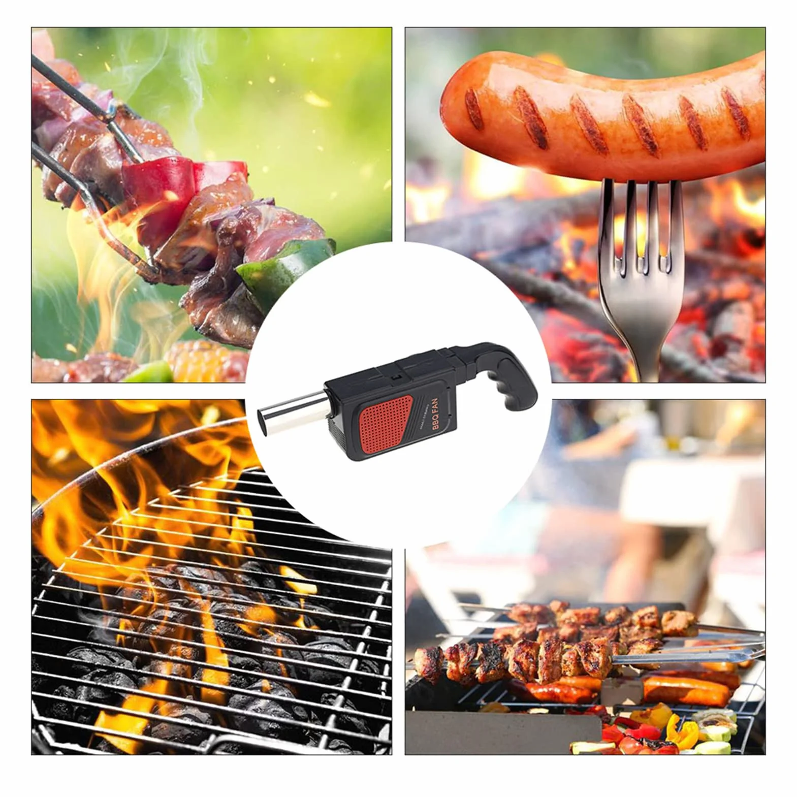 Soffiatore Barbecue, Ventilatore Elettrico ad Aria, Soffietto Barbecue Soffiatore Elettrico Mini Soffiatore Ventilatore Barbecue Palmare Elettrico Piccolo Ventilatore