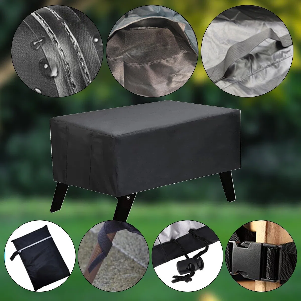 StarRing Copertura per tavolo da biliardino, impermeabile, antipolvere, per interni ed esterni, resistente ai raggi UV, per tavoli da calcio standard, 160 x 117 x 70 cm, in poliestere nero