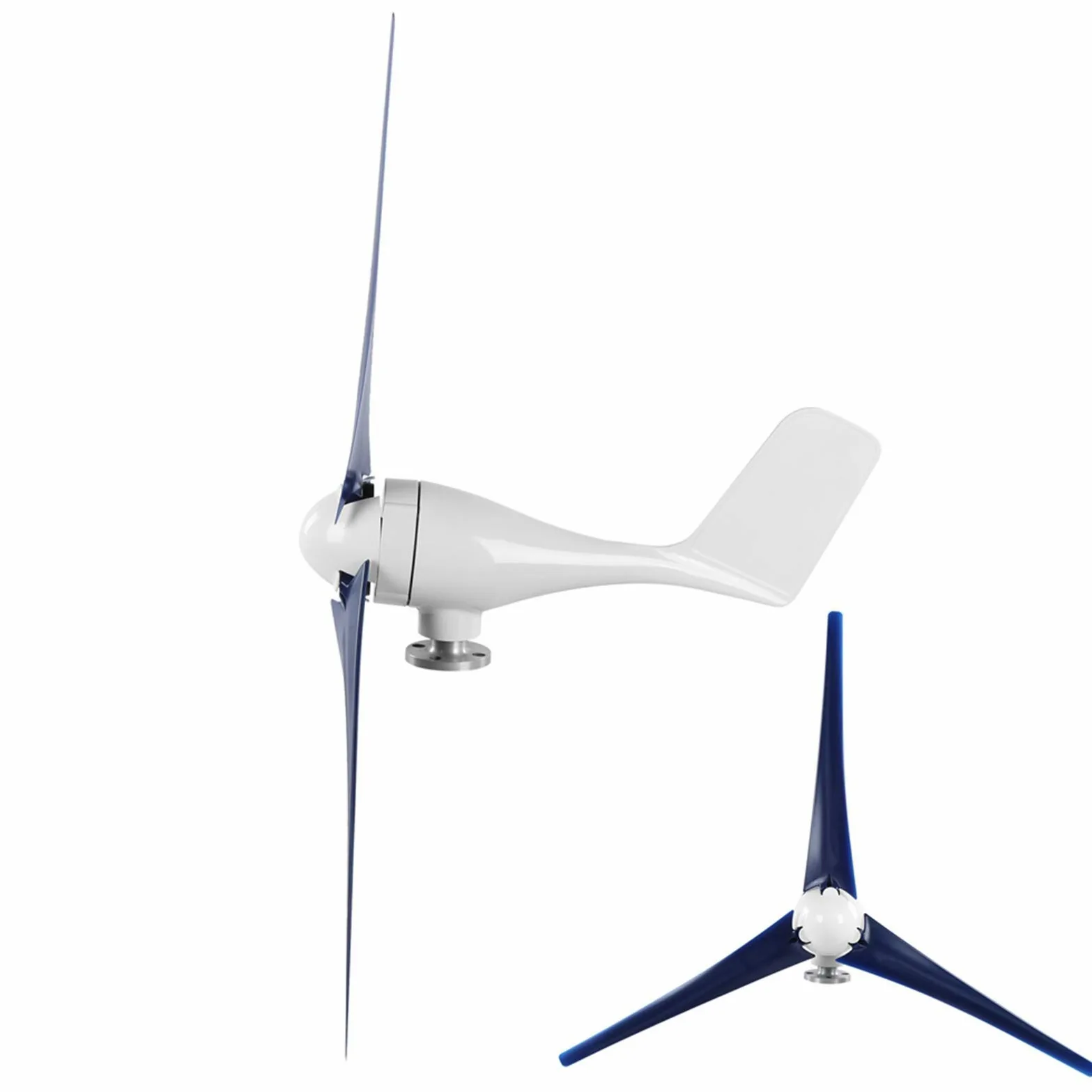 SIXRUN Generatore Eolico da 800 W Piccolo Generatore Eolico con Fibra di Nylon Rotore a Magnete Permanente a 3 Pale 2,0 M/s Avvio per Ricarica Batteria Domestica Marina (Blue #18)