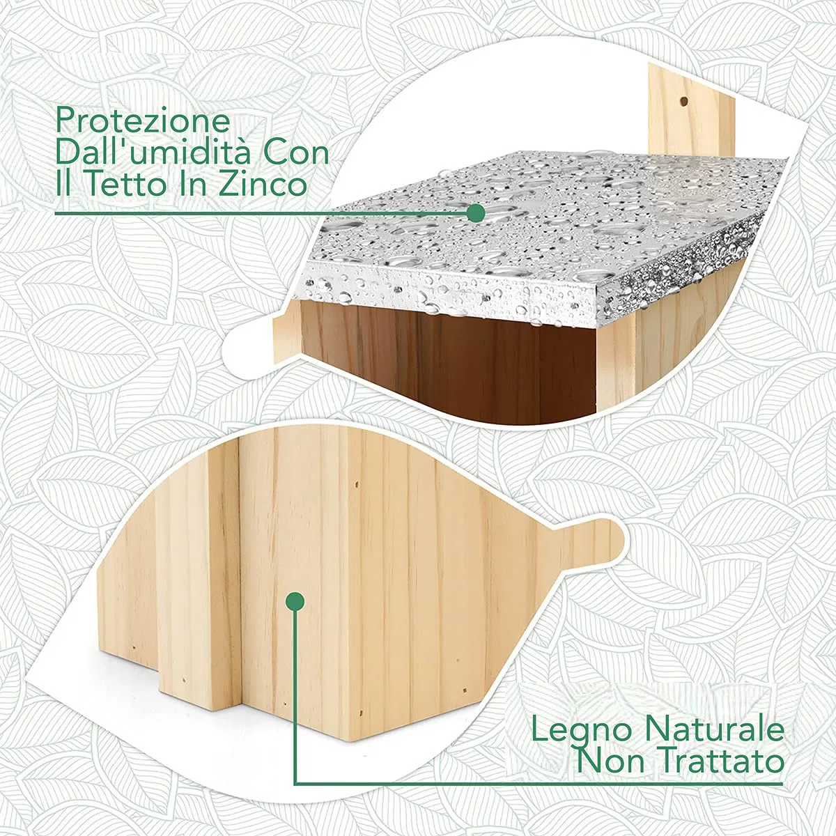 WILDLIFE FRIEND I Casetta per uccellini da esterno - Casetta Uccelli in Legno Massello con Tetto in Metallo - ideale per allevatori di pettirossi e altre specie - Uso per tutto l'anno