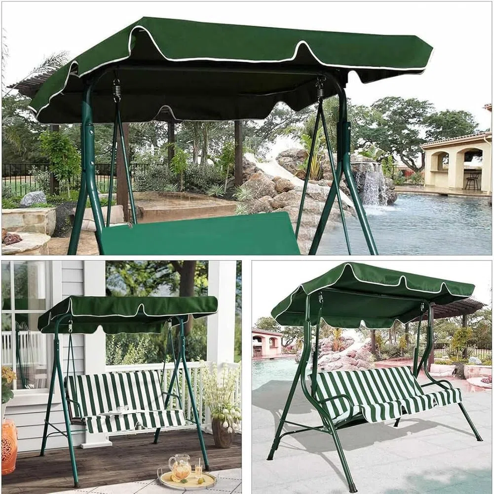 Copertura impermeabile di ricambio per dondolo da giardino a 2-3 posti, resistente ai raggi UV, colore beige, 190 x 120 x 15 cm, perfetta per amache