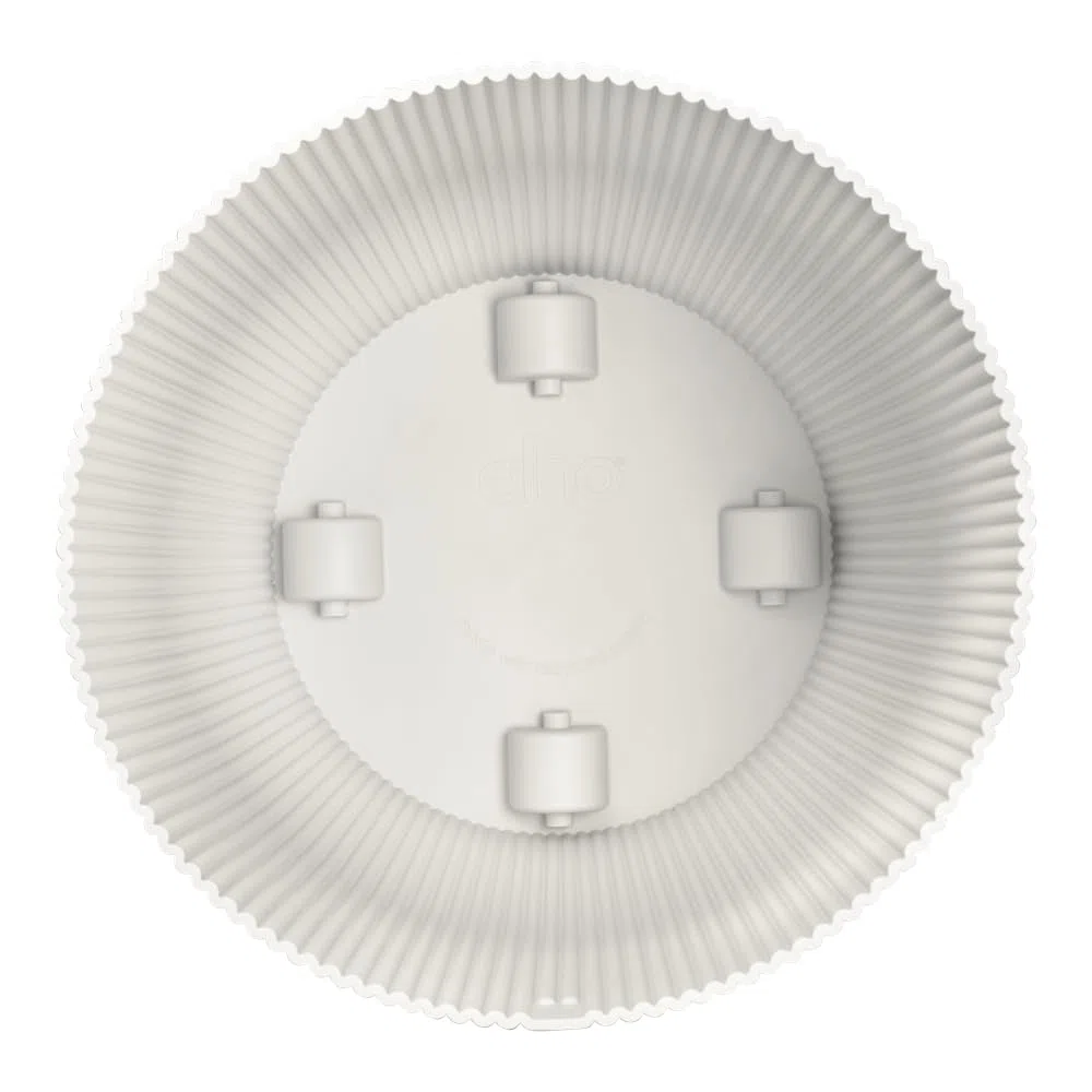 Elho Vibes Fold Round Wheels 35cm Vasi per Piante - Silky White | ∅ 34.9 x A 32.4 cm | Adatto per uso interno | Plastica riciclata al 100%