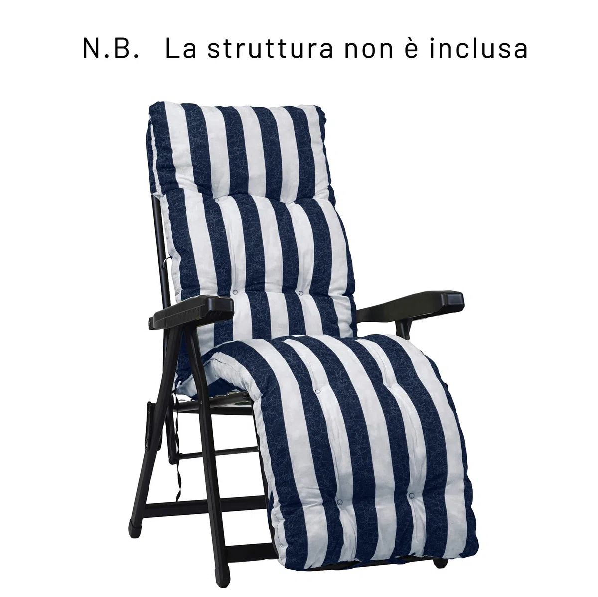 TECNOWEB Cuscino Imbottito per Sdraio con poggiapiedi (160x45cmx10cm) - 100% Made in Italy - Ricambio Cuscino Ideale per Sdraio da Giardino - Disponibili Diversi Colori