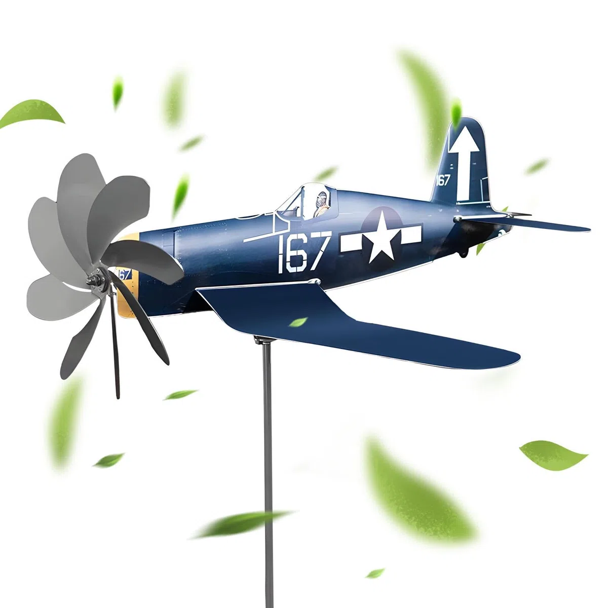 Generatore eolico – Decorazione da giardino – Mulino a per aeroplano, in acciaio inox resistente alle intemperie, per giardino, arte, balcone, cortile, prato, cortile, patio