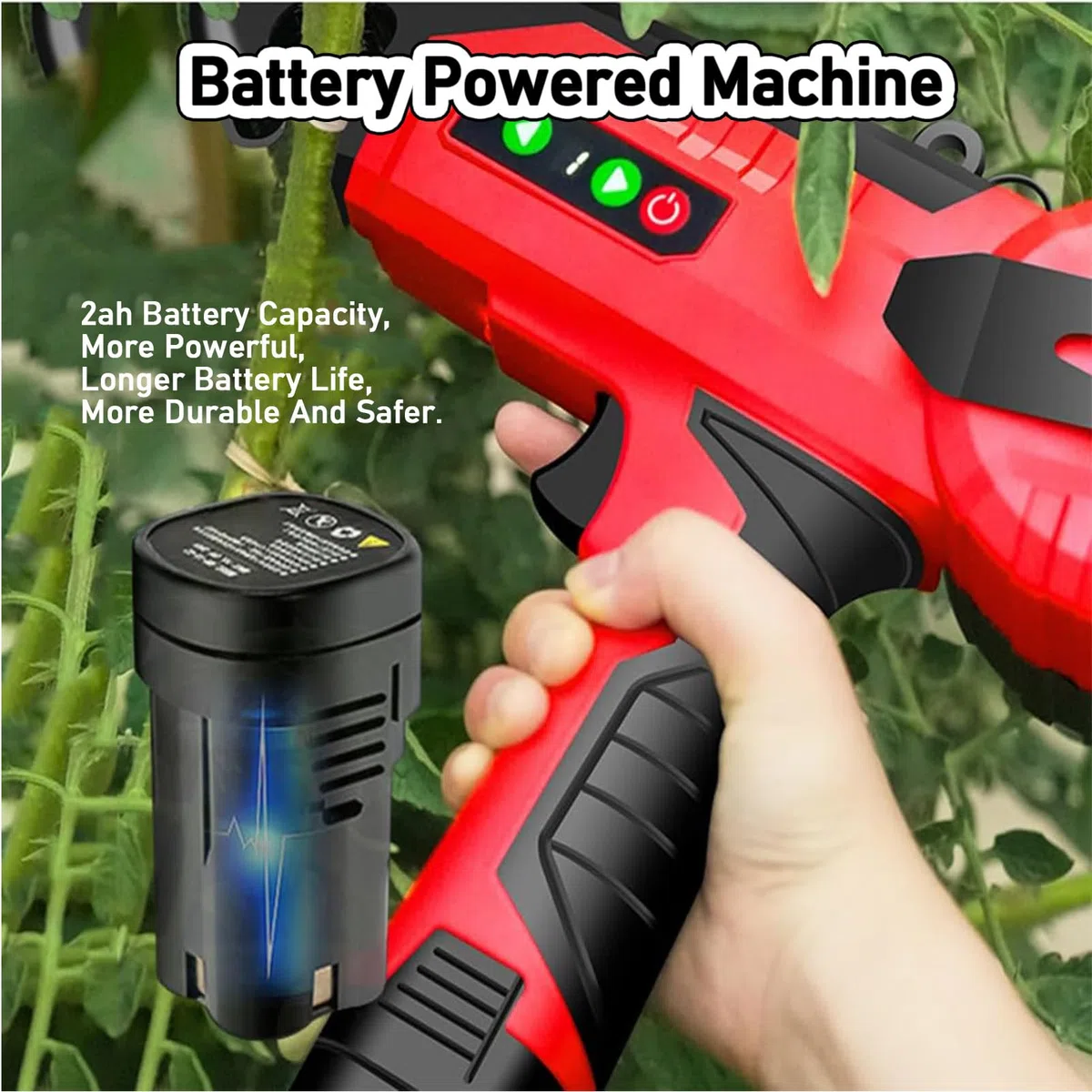 Legatrice elettrica per giardinaggio - Strumento di legatura automatica per viti e piante, strumento di fissaggio efficiente e portatile, attrezzatura da giardinaggio per vigneti