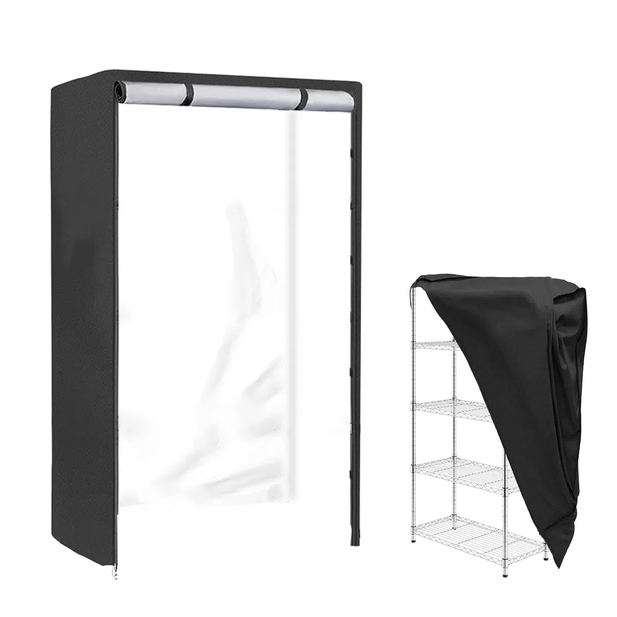 Custodia Protettiva Per Ripiani, Copertura Impermeabile Per Ripiani | Copertura Per Scaffale Di Stoccaggio In Tessuto Oxford Per Polvere, Espositore Per Interni Ed Esterni Protezione 90x45x180 Cm